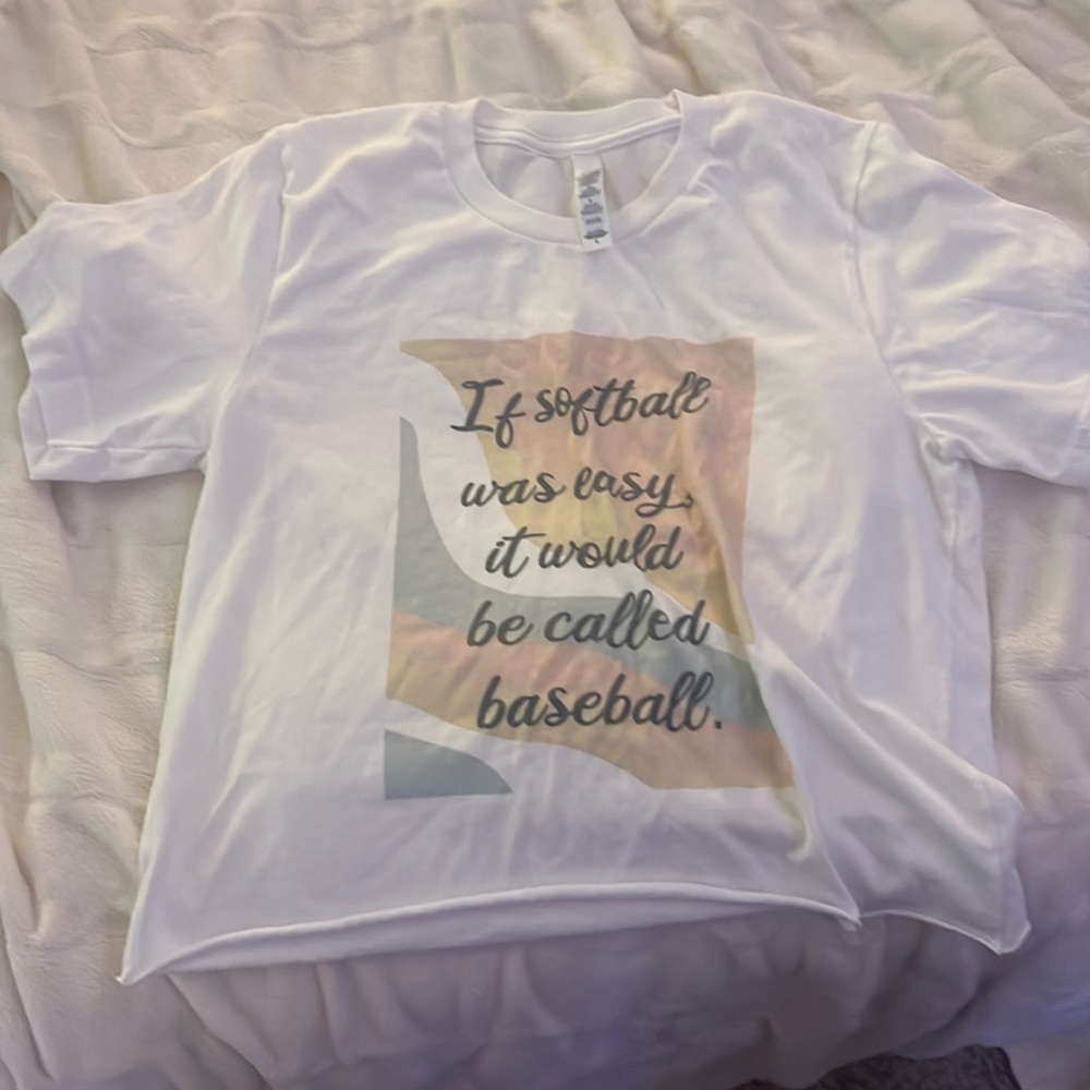White Graphic Softball Tee